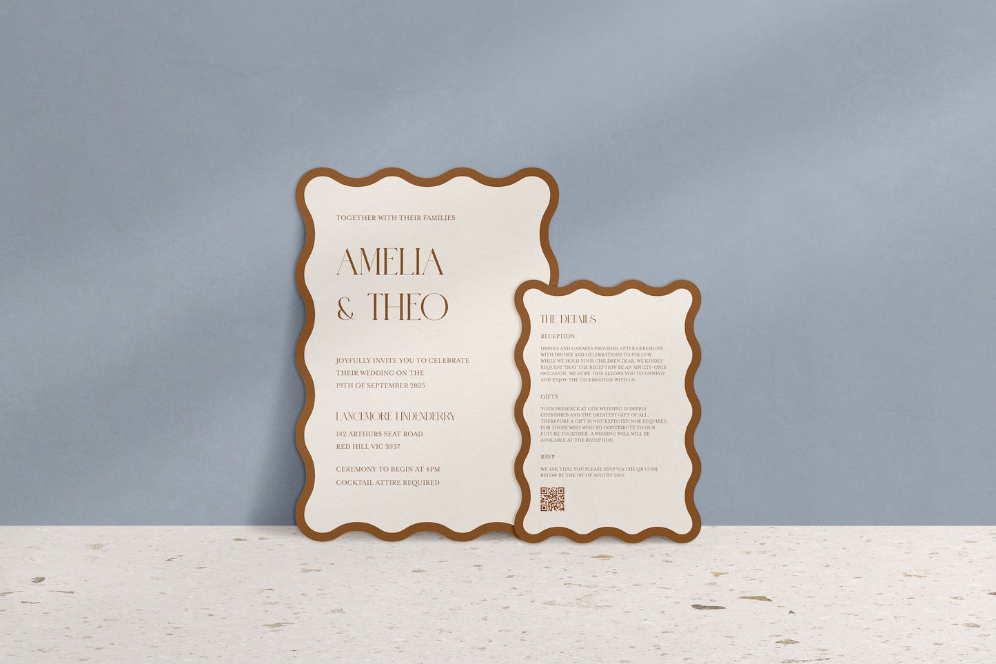 Wavy Baby Invitation Suite