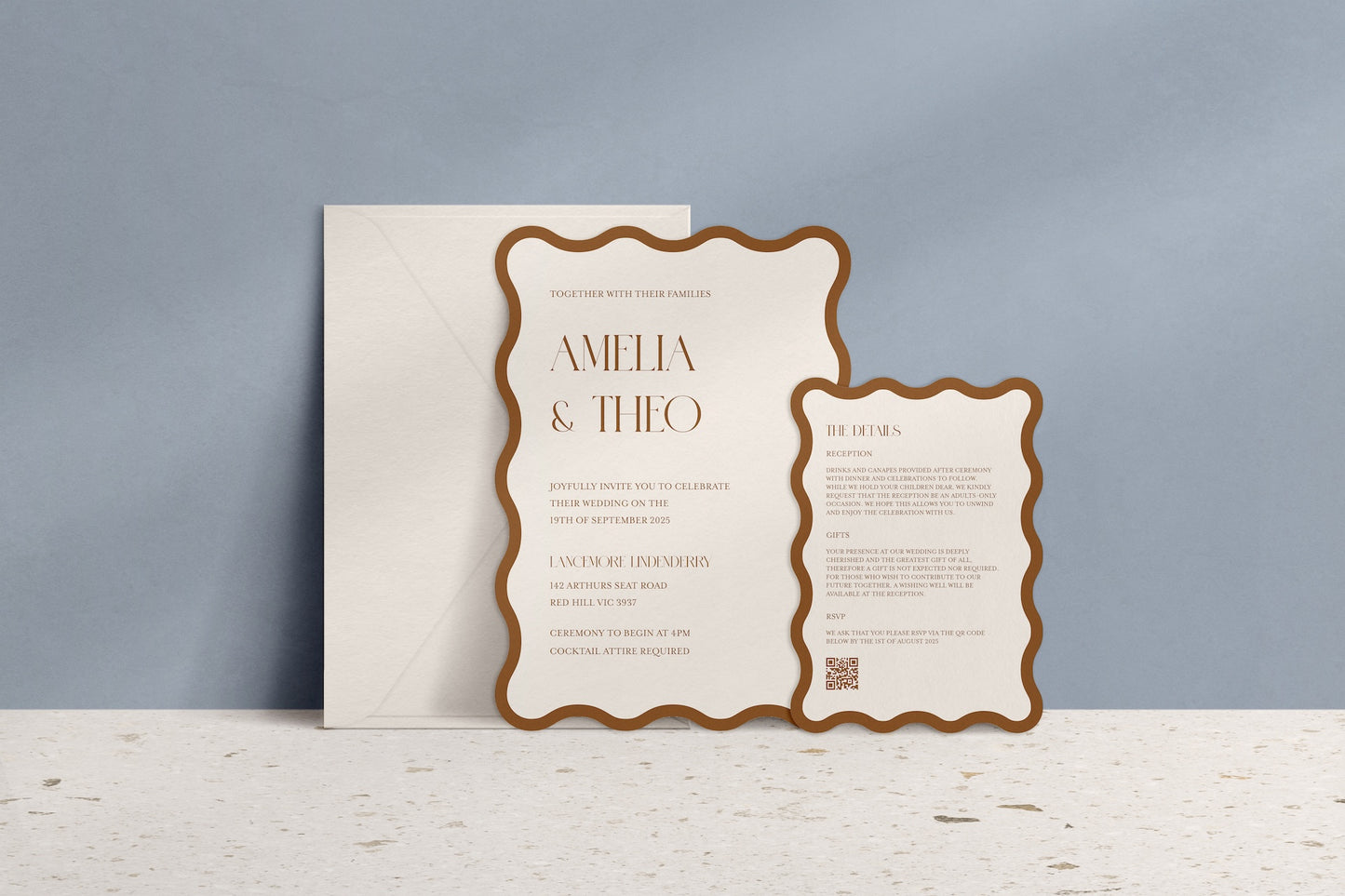 Wavy Baby Invitation Suite