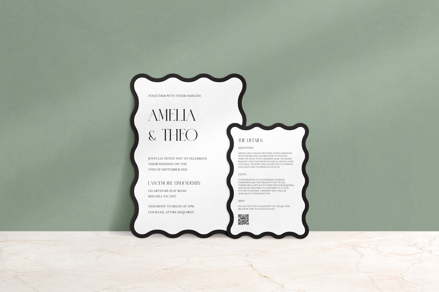 Wavy Baby Invitation Suite