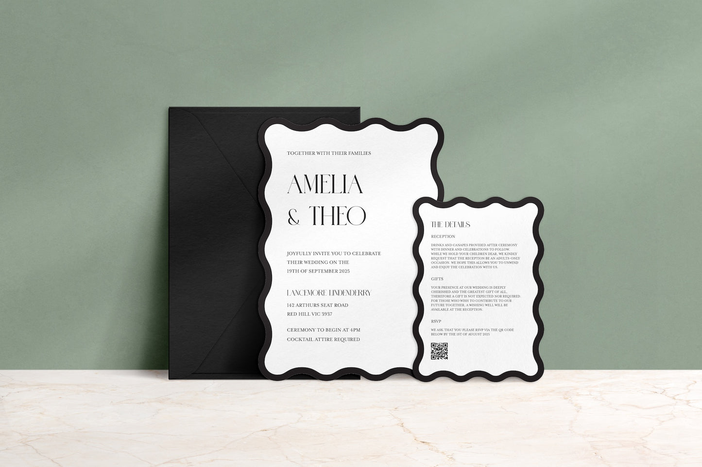 Wavy Baby Invitation Suite