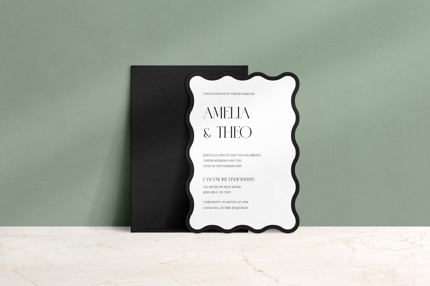 Wavy Baby Invitation Suite