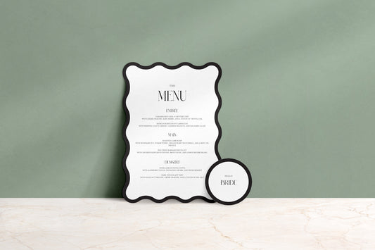 Wavy Baby Menu & Place Cards