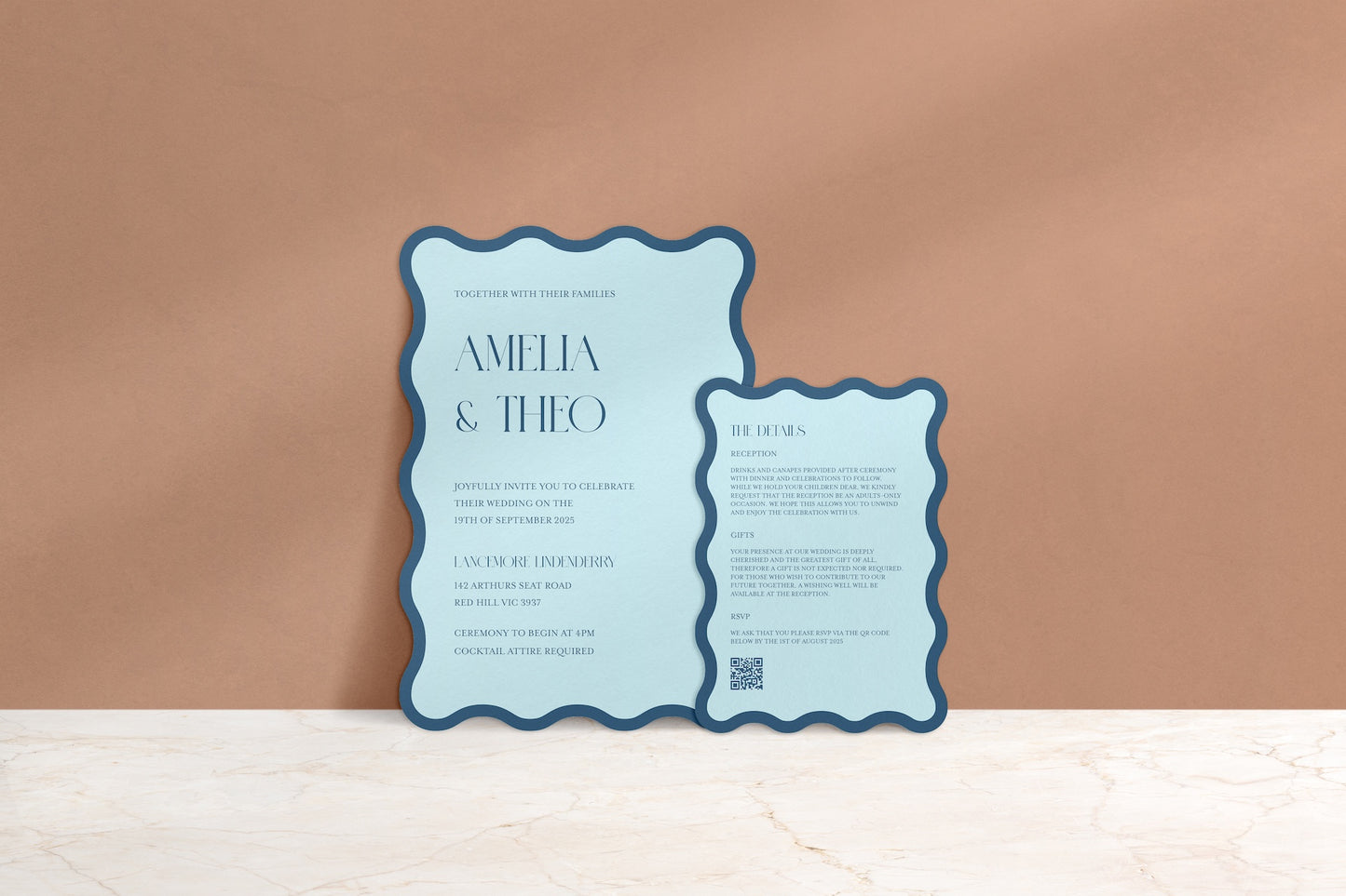 Wavy Baby Invitation Suite