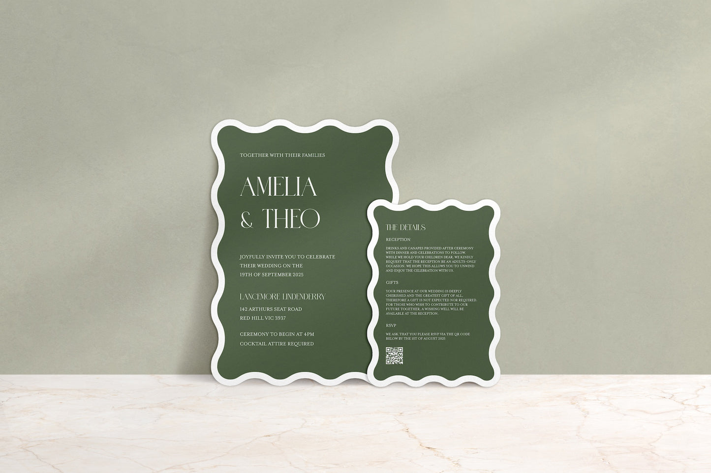 Wavy Baby Invitation Suite