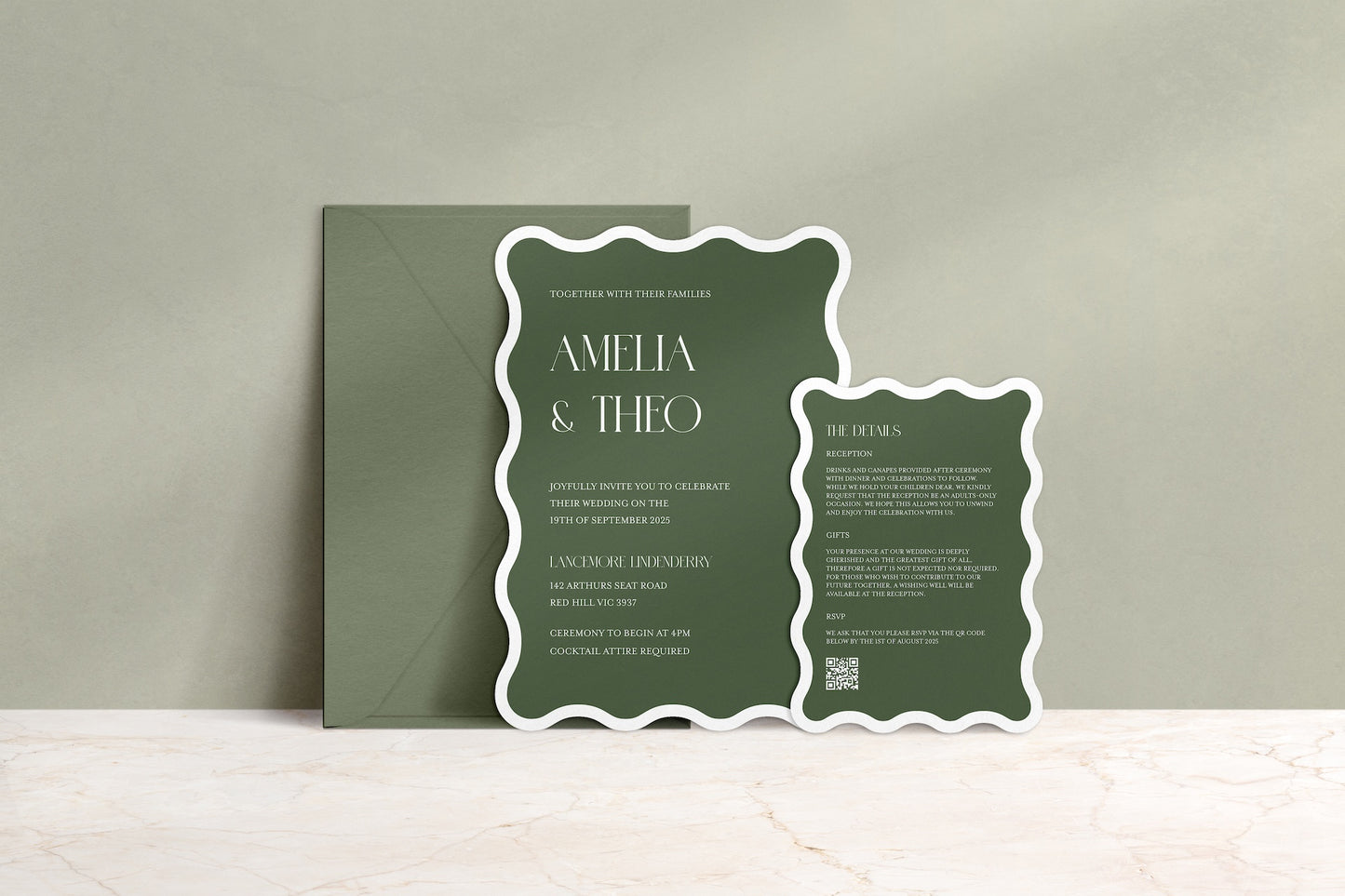 Wavy Baby Invitation Suite