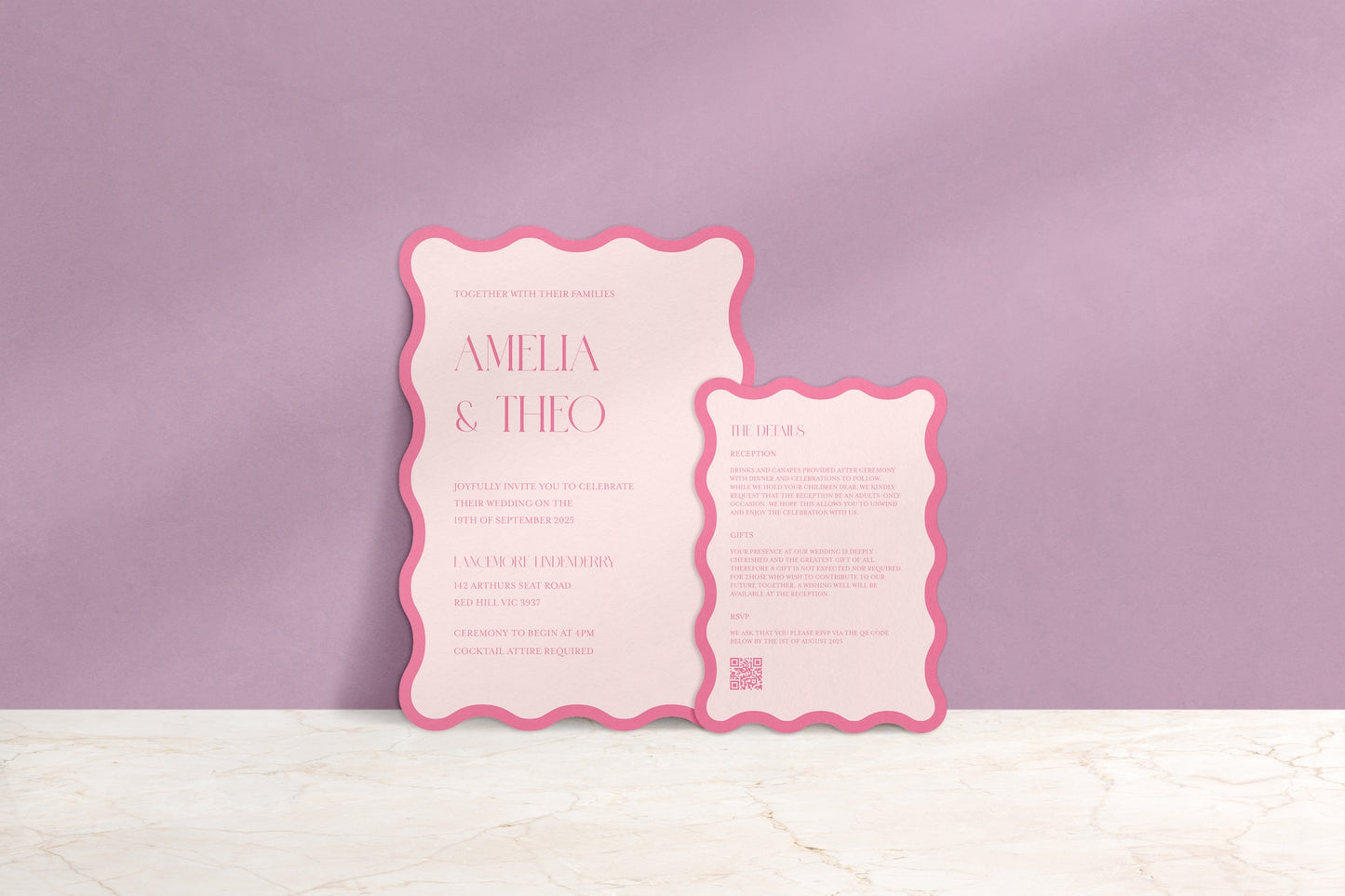 Wavy Baby Invitation Suite