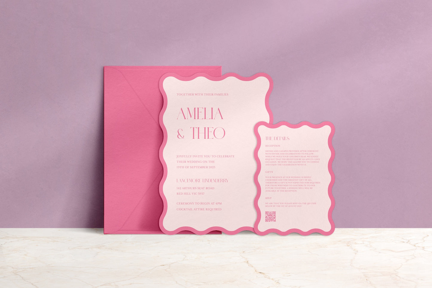 Wavy Baby Invitation Suite