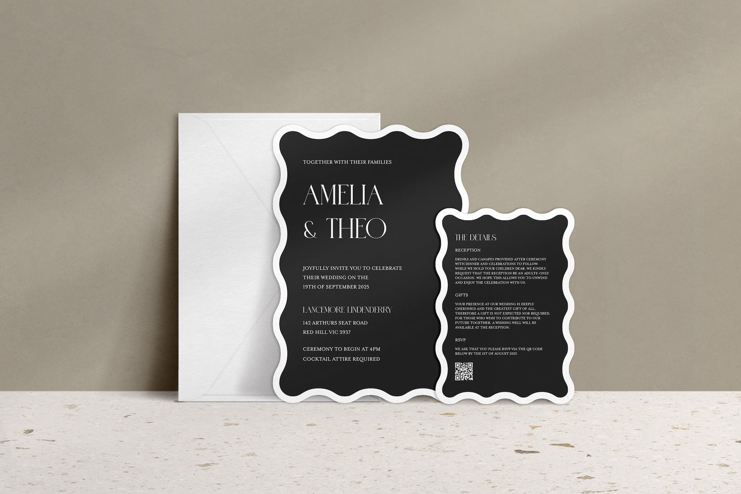 Wavy Baby Invitation Suite