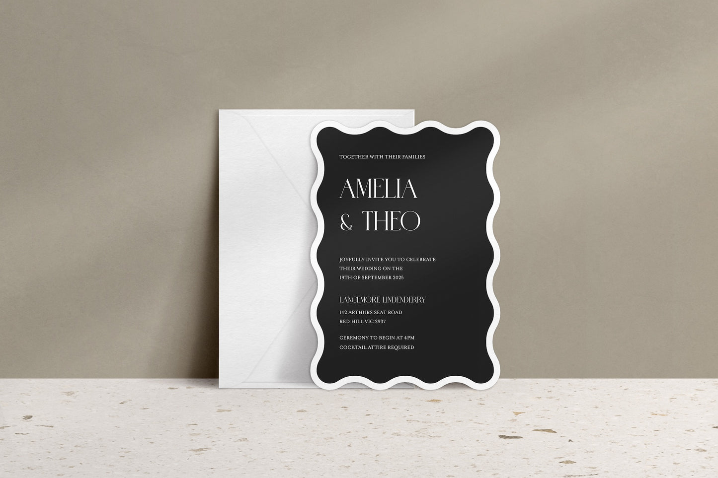 Wavy Baby Invitation Suite